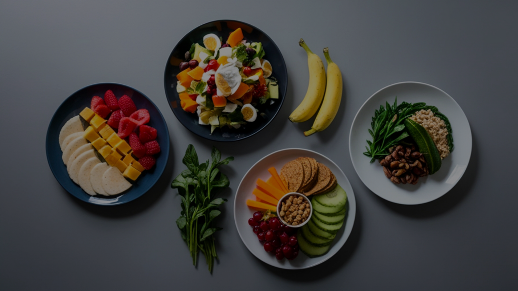 assiettes saines avec des aliments sains